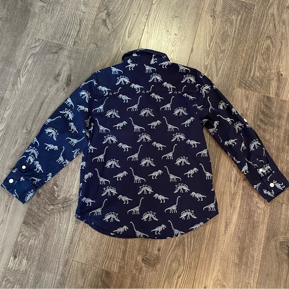 Gymboree shirt button up long sleeve dinosaur skeletons - Picture 3 of 8